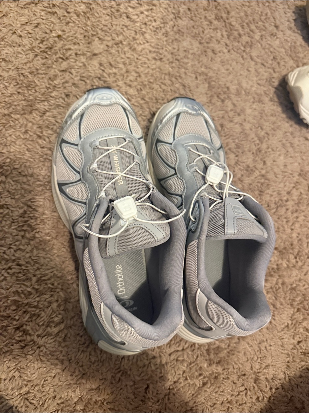Salomon Light Gray and Silver Mesh Athletic Trainers - Picture 3 of 4